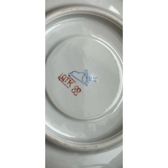 Dulevo Russian Porcelain Tea Cup & Saucer Blue Gold White Flowers Handmade - Picture 6 of 7